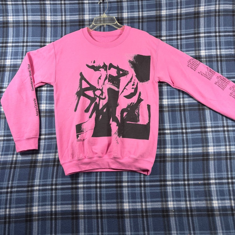 Ariana Grande Sweetener World Tour 2019 Pink Sweatshirt Thank U Next Small